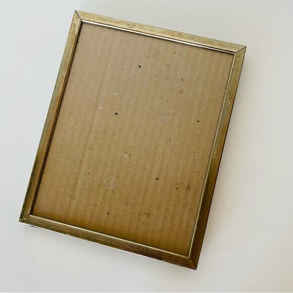 VINTAGE Antiqued Yellow Gold Basic Modern Metal Photo Picture Frame Y2K 90s - Picture 2 of 6